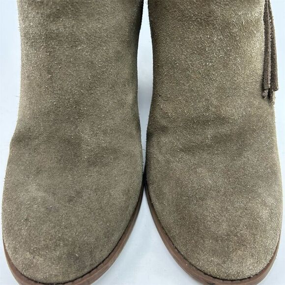 Jessica Simpson Women's Gray Ankle Booties Size 9 Fringe Tassel Block Heel - Picture 5 of 15